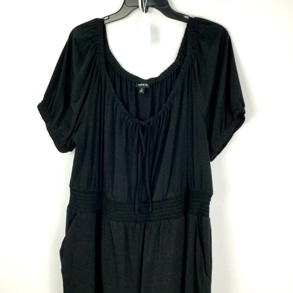 Torrid Puff Sleeve Jumpsuit Romper womens size 2 18/20 - Picture 2 of 8